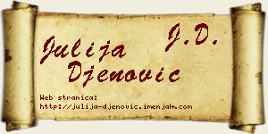 Julija Đenović vizit kartica